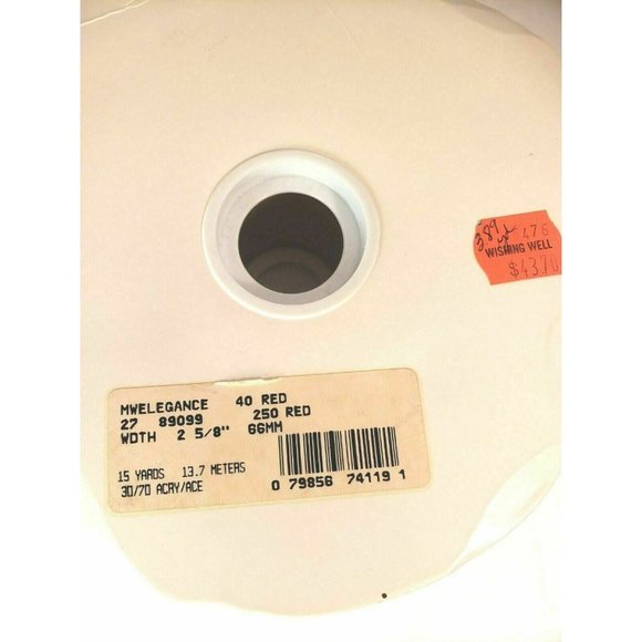 Wired Ribbon 15 yards LION Red Velvet   Metallic Gold  Edges 2 5/8"        NEW - Picture 3 of 4